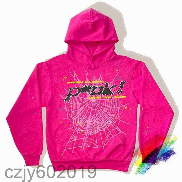 

red sp5der young thug 555555 angel hoodies men women foam printing spider web pullover sweatshirts3c1j, Black