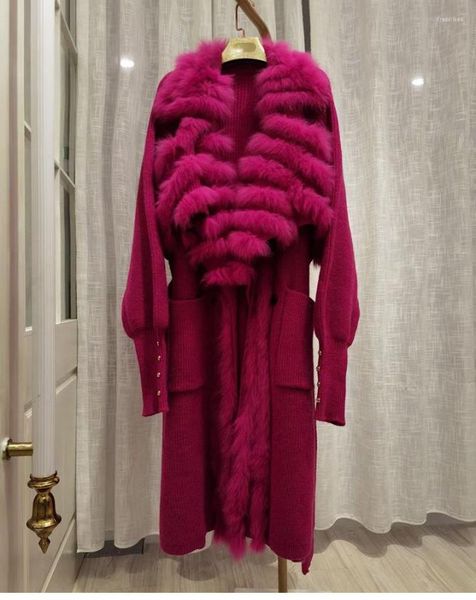 

women039s down 2022 high fashion women real fur coats outerwear stylish natural poncho wool coat jd311635857, Black