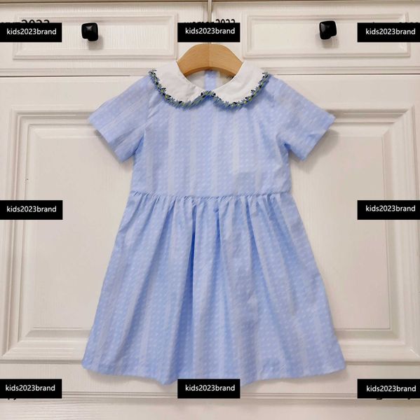 

designer girl dress flower hemmed lapel kids skirt baby dress size 100-160 cm fashion dotted stripe printing girl skirt june05, Red;yellow