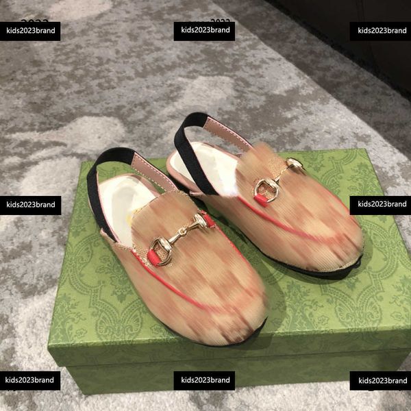 

kids sandals summer baby slippers gold metal decoration child shoes box packaging children' size 26-35 new listing, Black;grey