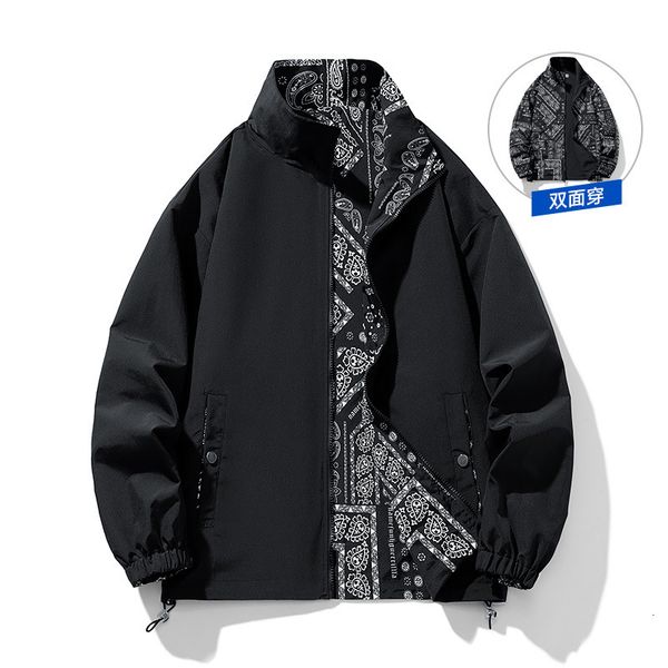 

men's jackets spring and autumn men's jacket korean version of the trend handsome clothes gradient sports casual doublesided coat, Black;brown