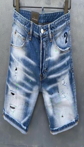

2021 italian european and american fashion men039s casual jean shorts highgrade washing pure hand grinding quality optimiza9523173, Blue