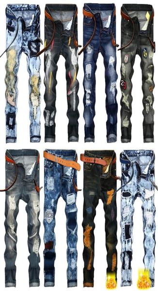 

mens ripped jeans fashion designer men s clothing jeans para hombre skinny pants plus size pour femmes jeans for men9158605, Blue