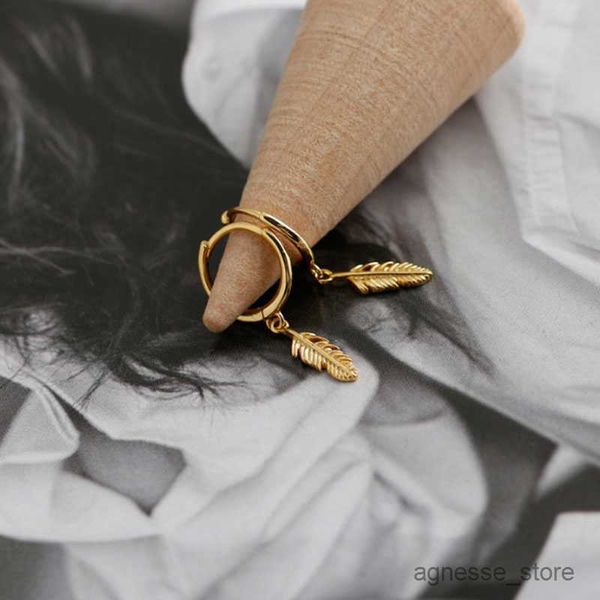 

charm 925 sterling silver feather earrings simple temperament exquisite jewelry gift r230819, Golden