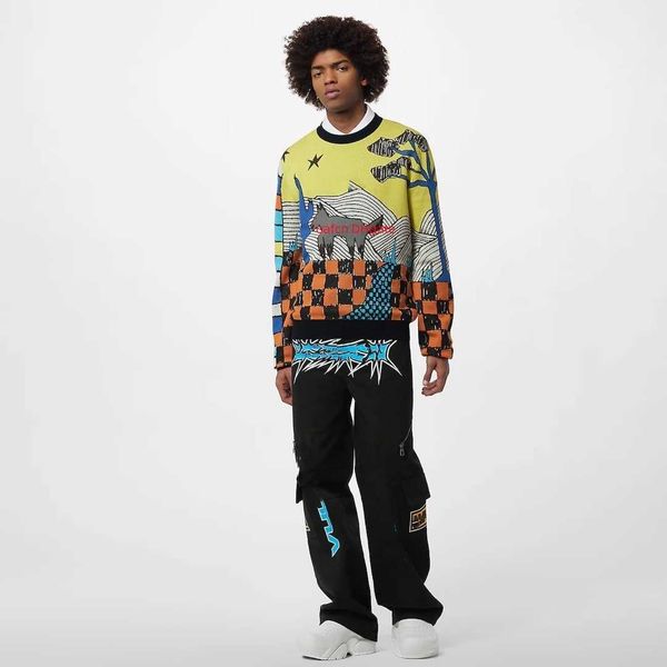 

5a designer men's sweater luxury sweater men's and women's fashion jacquard sweater brand sweater winter clothing round neck, White;black