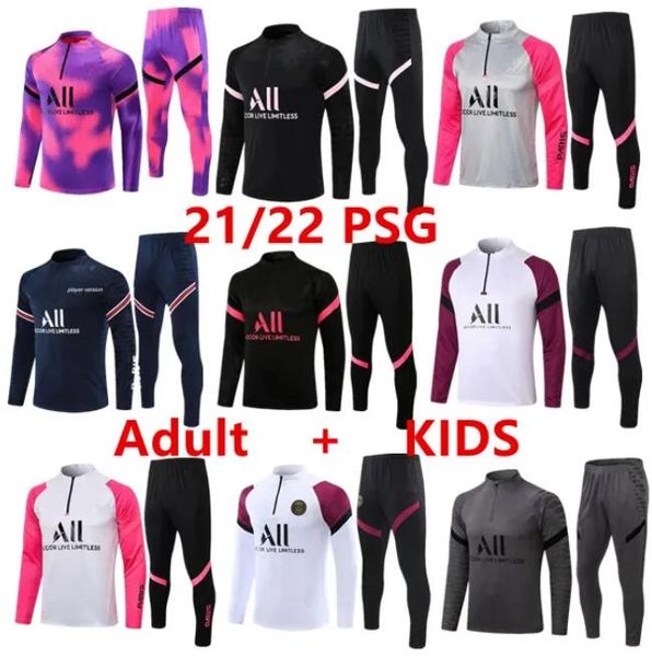 

20 21 paris tracksuits training psgs chandal 22 23 mbappe kit survetement foot tuta retro futbol soccer football men and kids, Black