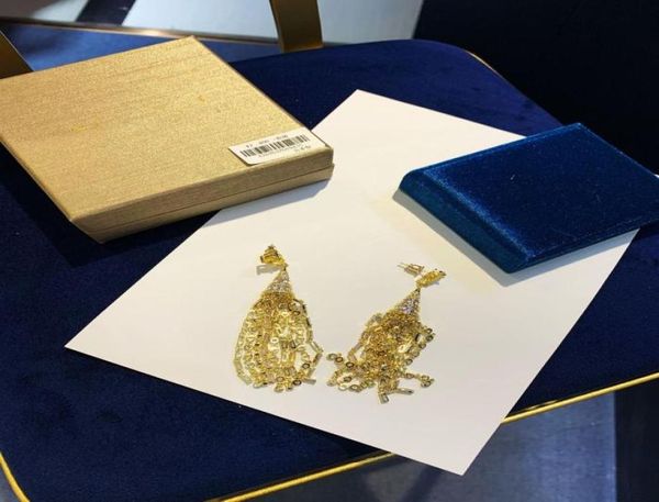 

fashionn and american tassel b home caibao heavy industry earrings european and american big brand micro inlay s925 silver earring7022601