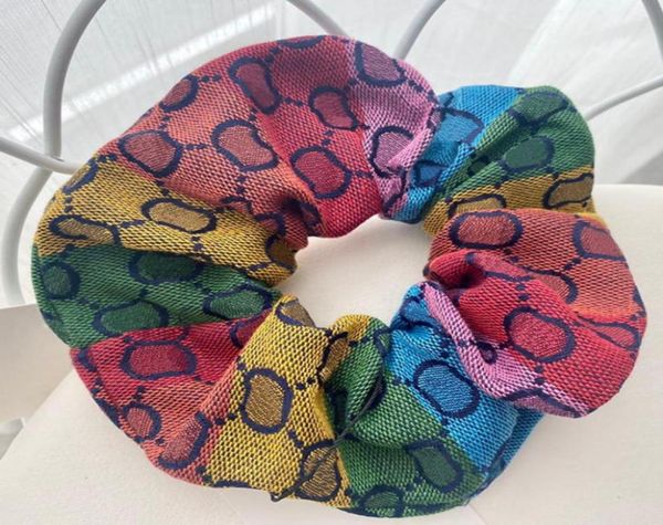 

letter jacquard hair rubber band rainbow patchwork headbands for women ins fashion elastic hairband hairs accessories75765946390224, Silver