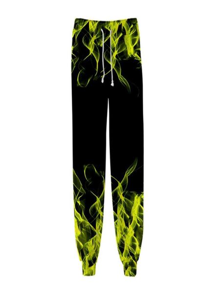 

men039s pants blue green red purple flame 3d printed joggers casual trousers menwomen hip hop personalized sweatpants streetwe3268114, Black