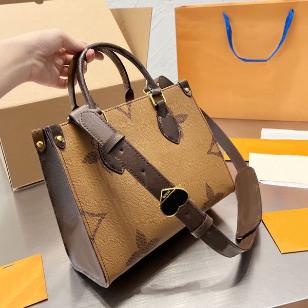 

classic designer totes bags for women onthegos lady fashion underarm tote bag medium 34cm small 25cm real leather shopping shoulder bags lux