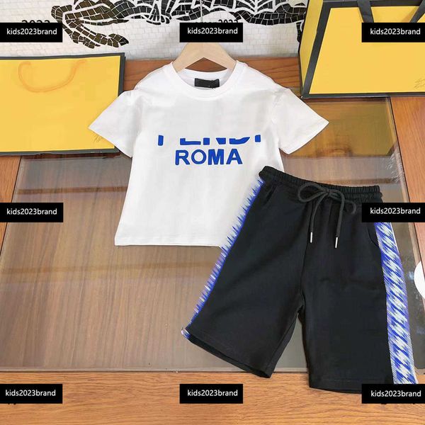 

tracksuits kids tees sets baby outdoor suit 2pcs letter printed round neck t-shirt and side letter printed shorts #multiple product, White