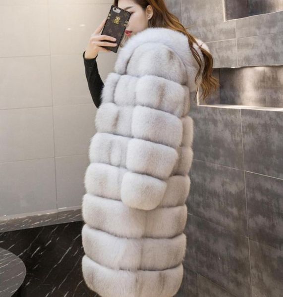 

women039s fur coat 2019 winter warm thick faux fur long coat flurry overcoat outerwear lady vintage hoody jacket plus size1736882, Black