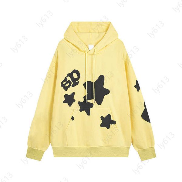 

co-ed 555 spider hoodies designer hoodies fall winter mens and womens casual padded hooded sweatshirts star printed sp5der hoodie sweatshirt, Black