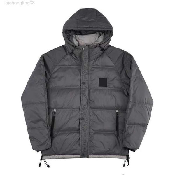 

men's down parkas autumn winter warm stone hooded jacket for men windproof casual pockets zipper cotton coats doudoune homme black 8nrs