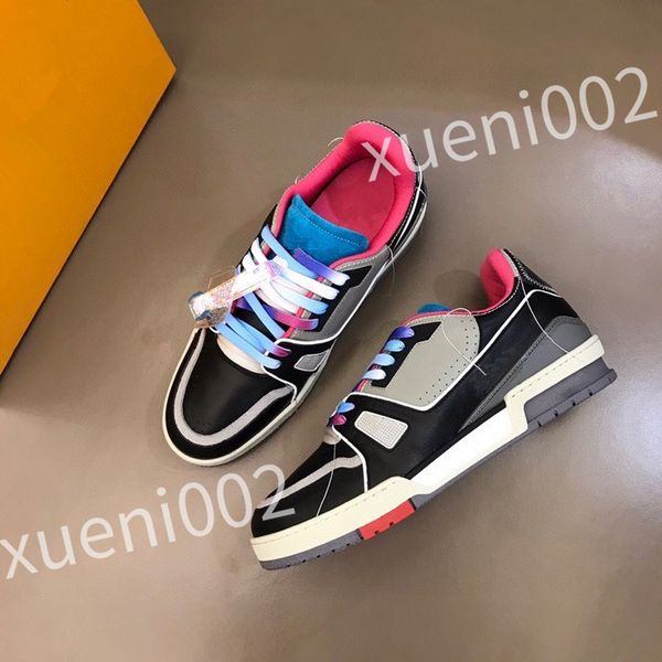 

new designer casual shoes genuine leather classic plaid sneakers stripe shoes fashion sneakerscolor stripe sneakers size39-44 rd1012, Black