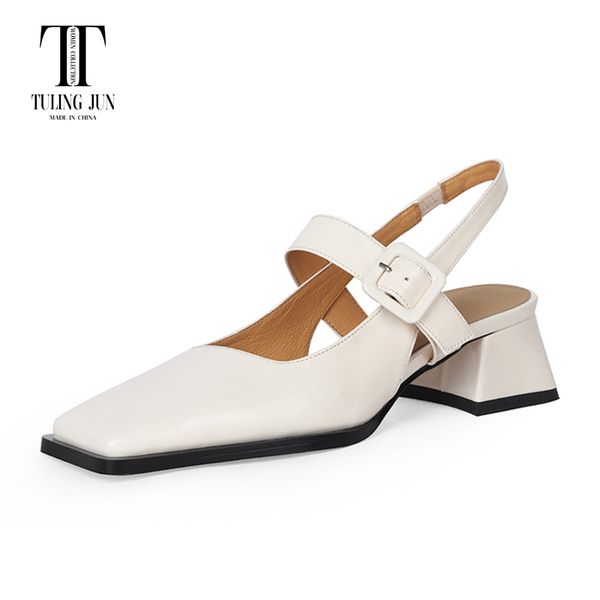 

dress shoes tuling jun 2023 spring summer concise solid color british style square head single medheel pupms for woman slkc333 230818, Black