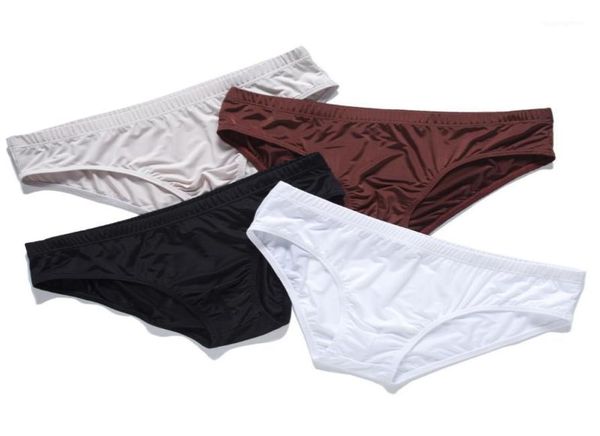 

ice silk underwear men transparent gay men039s briefs ultrathin breathable low waist seamless man2627724, Black;white