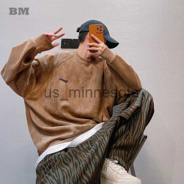 

men's hoodies sweatshirts korean trend hip hop sweatshirt men clothing japanese streetwear couple round neck pullover harajuku fashion, Black