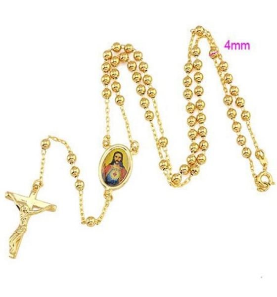 

loyal men039s cool pendant yellow 18k fine solid gold gf cross necklace bead chain 236quot2219600, Silver