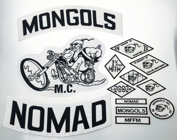 

mongols nomad mc biker vest embroidery patches 1 mffm in memory iron on full back of jacket motorcyle patch7554588, Black
