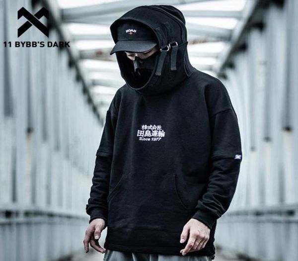 

11 bybb039s dark embroidery harajuku hoodie mens casual japanese streetwear hoodies hip hop sweatshirts man pullovers outerwear2202204504, Black