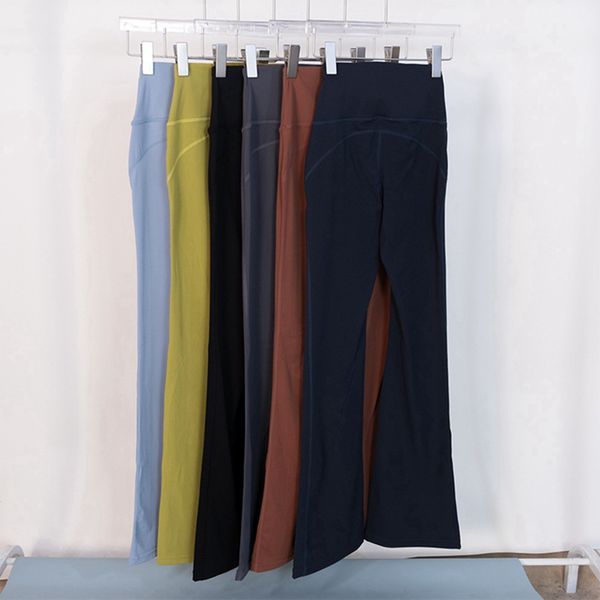 

lu-88 flare leggings solid yoga pants fitness sport tight push up high waist legging elastic breathable workout clothes