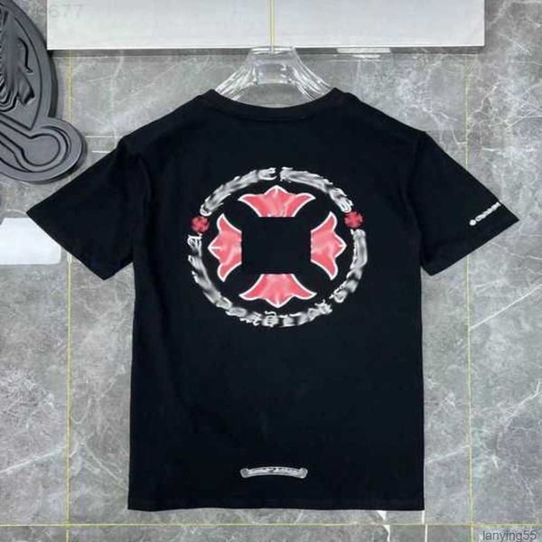 

men's classic luxury t shirt ch brand tees men women sanskrit letter sweatshirts short sleeve horseshoe designer couple t-shirtstotv, White;black