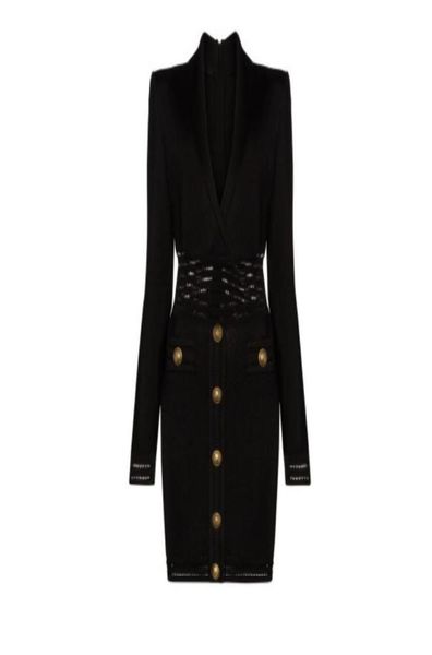 

distinctive style original design women039s hollow dress metal buckles deep v long sleeve slim fit pack hip kn8229611, Black;pink
