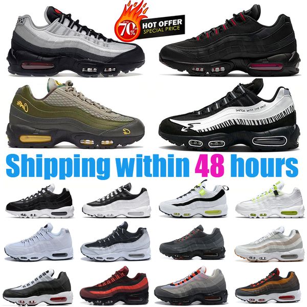 

95 running shoes men women 95s triple black white og neon crystal blue bred dark beetroot solar red smoke grey mens trainers outdoor sneaker