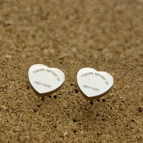 

t gold heart earring women rose stud couple flannel bag stainless steel 10mm thick piercing jewelry gifts woman accessories wholesale, Golden;silver