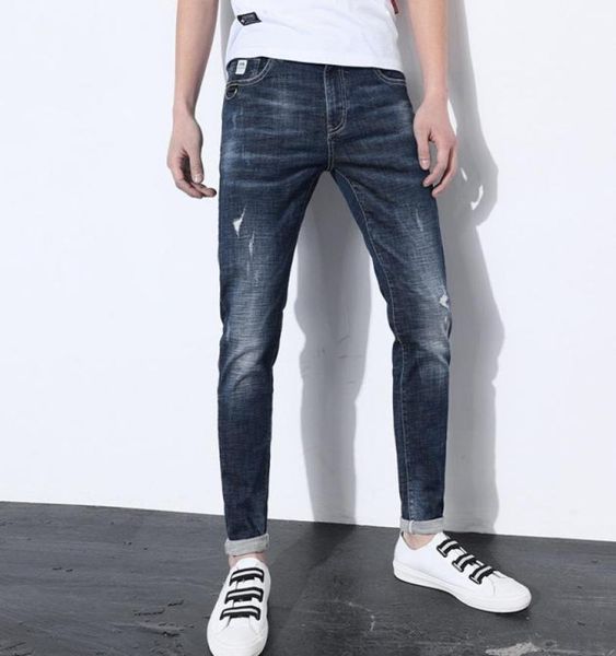 

2020 new spring fashion brand mens jeans casual cotton washed scratched slim denim trousers pants blue jeans for men 28367616931