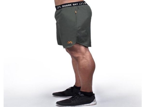 

men gym shorts run sports jogging bottoms male fitness bodybuilding workout training crossfit summer quick dry beach short pants6308449, White;black