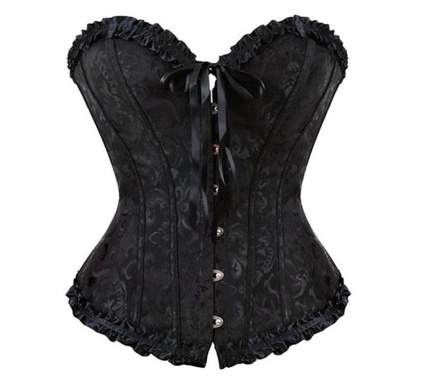 

corset overbust bustiers corsets women plus size breathable push up print lace bandage vintage victorian bridal corselet 8965106, Black;white
