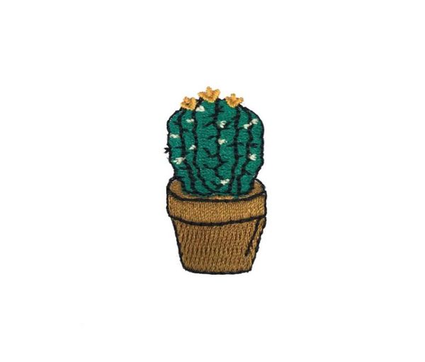 

small size cactus applique iron on patches 10pcslot embroidered ironsew on clothes bags7778460, Black