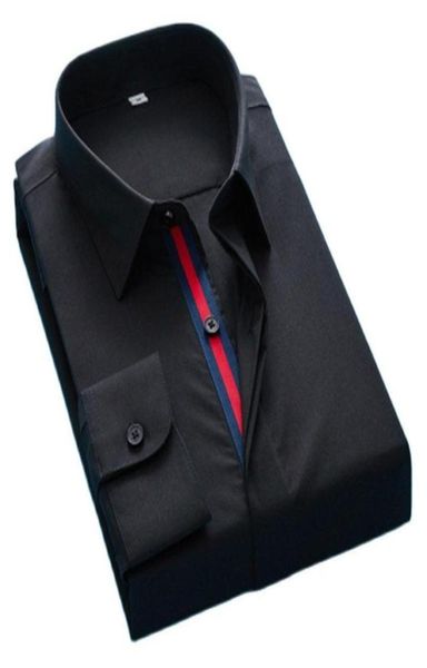 

men039s dress shirts spring autumn men casual shirt 2022 fashion bee embroidery formal business slim fit long sleeve button hig1474614, White;black