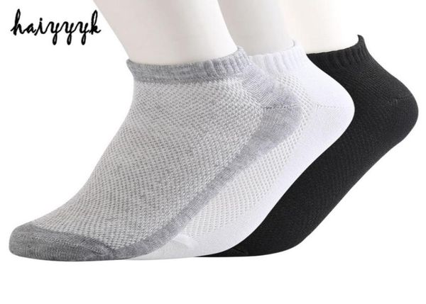 

whole 5pairs solid mesh men039s socks invisible ankle socks men summer breathable thin boat socks chaussettes homme lot bi5986765, Black