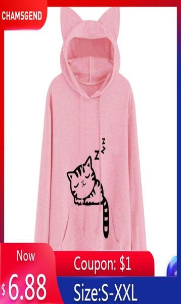 

casual cat autumn oversized jumper hooded pullover blou women039s female loose pullover sweaters outwear gifts c308162725130, White;black