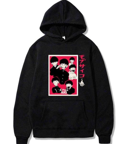 

kawaii anime mob psycho 100 printed menwomen hoodie long sleeve sweatshirt y11212218865, Black