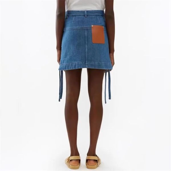 

lee07 women's skirt summer new in vintage washed cotton denim mini skirt korean fashion lace up decoration half length skirt traf, White;black