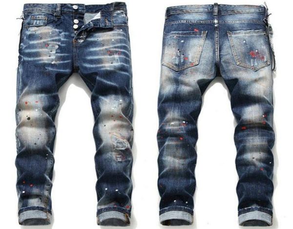

mens rips stretch black jeans fashion slim fit washed motocycle denim pants panelled hip hop trousers slim-fit elas zdq uareds 2s s8091212, Blue