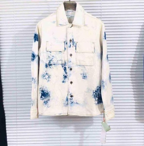 

men039s jackets liangjie japan off white snowflake tie dyed bleached arrow four seasons denim jacket and women039s 20214288990, Black;brown