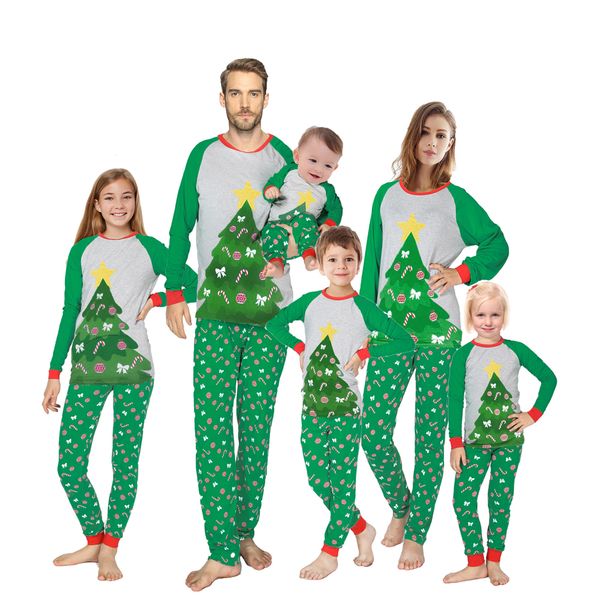 

clothing sets family matching children boys girls baby mom dad christmas pajamas pyjamas kids reindeer chrsitmas tree sleepwear 230818, White