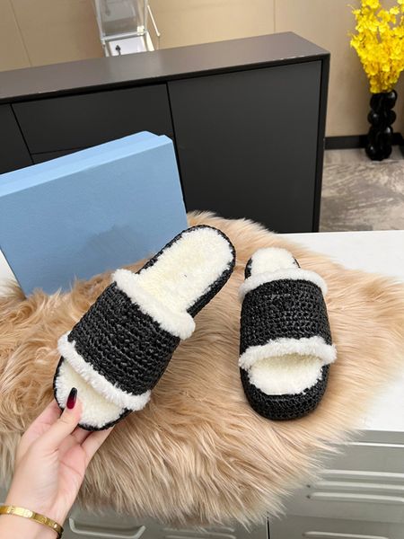

luxury brands women platform sandals fashion embroidered canvas designer slippers summer casual slides interlocking rubber thick bottom shoe, Black