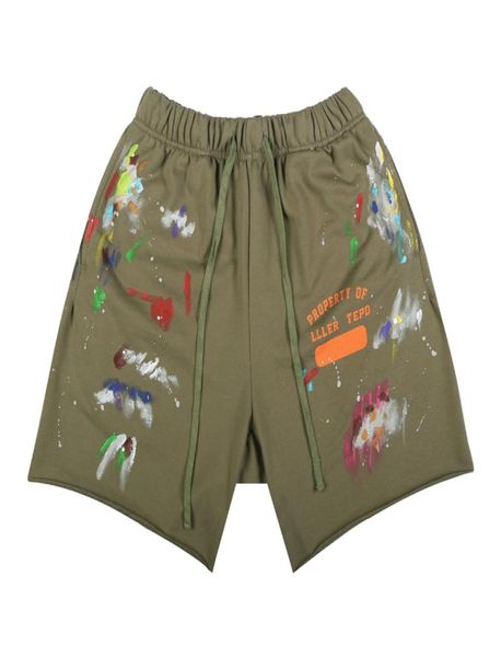 

2022 fashion summer usa manual ink splashing print cotton shorts women men skateboard high street middle pants joggers2879624, White;black