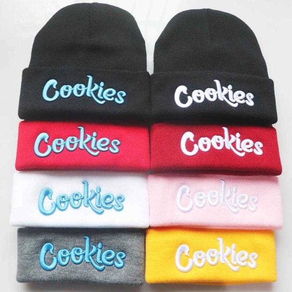 

trendy men women knitted hat fashion letter cookies pattern embroidery ski warm winter beanie skullies cap 15 colors, Blue;gray