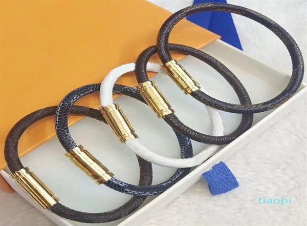 

2022 new old flower leather bracelets designer charm women and men metal lock head bracelet fashion classic simple jewelry friends5076107, Golden;silver