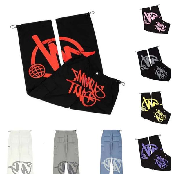 

minus two cargo pantanlones baggy trouser cargo y2k summer trend casual retro street trend black minustwo hip hop print overalls loose797