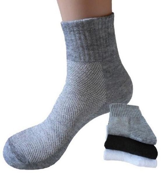 

whole 5pairlot breathable mesh mens ankle socks spring summer socks short casual male socks man meias graywhiteblack polye6127471, Black