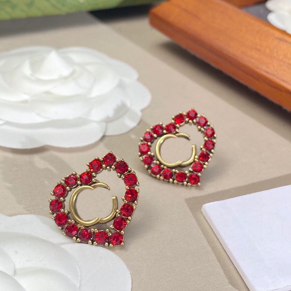 

women earrings luxury fashion heart love stud designer jewelry earrings valentines day gift, Golden;silver