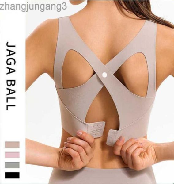 

23gg sports underwear women039s spring and summer thin shockproof gathered yoga vest running fitness back anti sagging bra8280718, White
